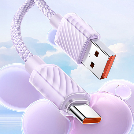 Кабель Type-C - USB 2.0 для зарядки 1,2 м 6А 100W плетеный McDodo CA-3652 (быстрая зарядка Huawei, QC) фиолетовый