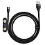 Кабель USB - MicroUSB, Lightning, Type-C 1 м 5А 40W магнитный плетеный Baseus Zinc (быстрая зарядка) черно-серый