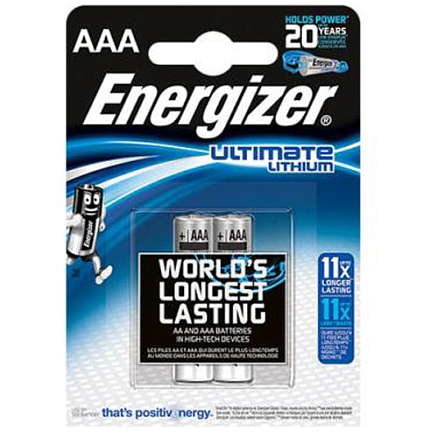 Батарейка FR03 Lithium (пальчиковая маленькая AAA) Energizer Ultimate упаковка 2 шт.