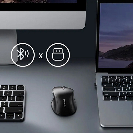 Мышь беспроводная оптическая Ugreen MU101 5 кнопок 4000 dpi черная