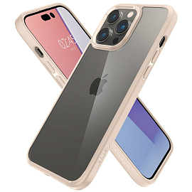 Чехол для iPhone 14 Pro гибридный Spigen Ultra Hybrid бежевый