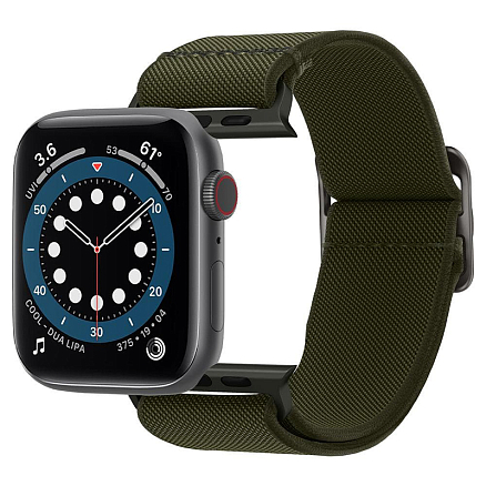 Ремешок-браслет для Apple Watch 38, 40 и 41 мм текстильный Spigen Fit Lite хаки
