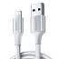 Кабель USB - Lightning для зарядки iPhone 1 м 2.4А MFi плетеный Ugreen US199-60161 белый