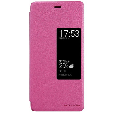 Чехол для Huawei P9 книжка с окошком NillKin Sparkle розовый