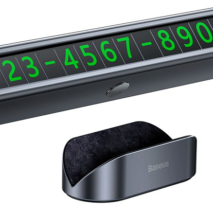 Автовизитка на липучке Baseus Square Bar черная