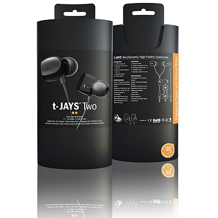 Наушники JAYS (Швеция) t-JAYS Two вакуумные чёрные