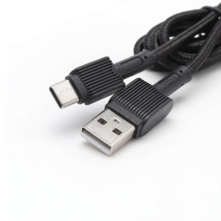 Кабель Type-C - USB для зарядки 1 м 3А плетеный Digitalpart TC-306 черный