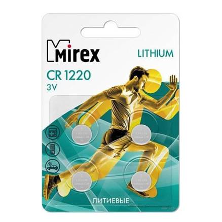 Батарейка CR1220 литиевая Mirex упаковка 4 шт.