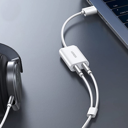 Внешняя звуковая карта USB 2.0 Ugreen US205 белая