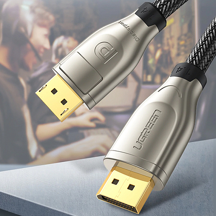 Кабель DisplayPort - DisplayPort (папа - папа) длина 1 м 8K версия 1.4 Ugreen DP112 черный