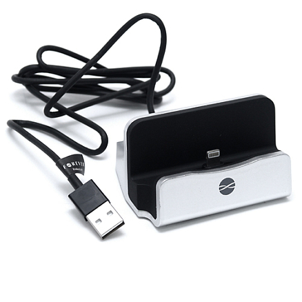 Док-станция с Lightning разъемом для iPhone или iPad 2A Forever DS-01 серебристая