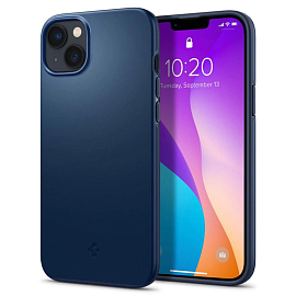 Чехол для iPhone 14 Plus пластиковый Spigen Thin Fit синий