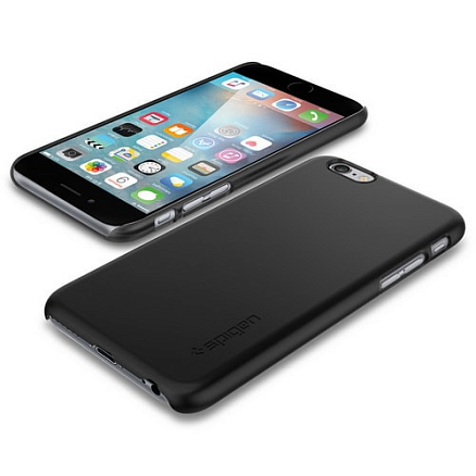 Чехол для iPhone 6, 6S пластиковый тонкий Spigen SGP Thin Fit черный