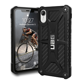 Чехол для iPhone XR гибридный для экстремальной защиты Urban Armor Gear UAG Monarch черный карбоновый