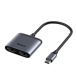 Хаб (разветвитель) Type-C - 2 х HDMI 4K, Type-C PD Baseus Enjoy серый