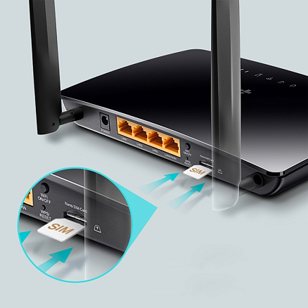 WI-FI маршрутизатор (роутер) 2.4 ГГц 4G LTE TP-Link TL-MR6400 черный
