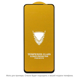 Защитное стекло для Honor X7с на весь экран противоударное Digitalpart Gold FG 2.5D черное