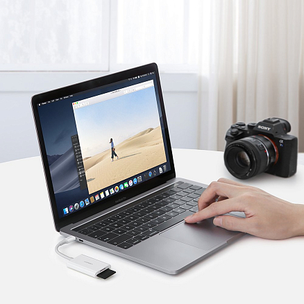 Картридер Type-C 3.2 Gen 1 для SD и MicroSD Ugreen CM265 белый