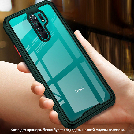 Чехол для Xiaomi Redmi Note 9 гибридный Rzants Tactical Shield зеленый