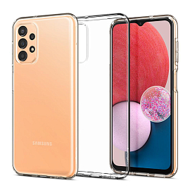 Чехол для Samsung Galaxy A13 4G гелевый ультратонкий Spigen Liquid Crystal прозрачный