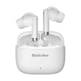 Наушники TWS беспроводные Blackview AirBuds 4 вакуумные с микрофоном белые