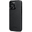 Чехол для телефона Pitaka MagEZ Case 4 для iPhone 15 Pro (1500D twill, черный/серый)