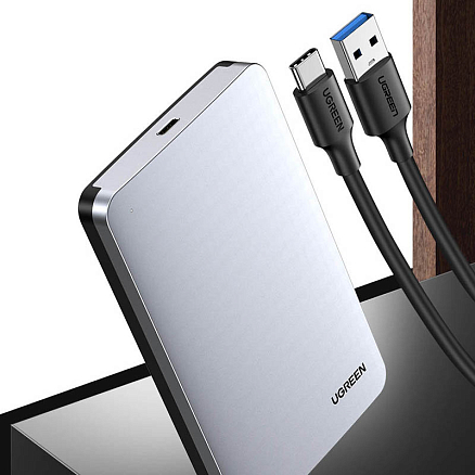 Корпус для внешнего жесткого диска Type-C 3.1 Gen2 (6 Gbps) Ugreen CM300 серый