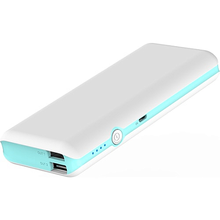 Внешний аккумулятор Yoobao YB-M10 Sakura 10000мАч (2хUSB, ток 2А) светло-бирюзовый