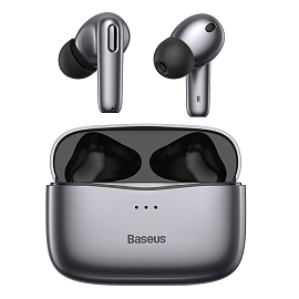 Наушники TWS беспроводные Bluetooth Baseus Simu S2 вакуумные с микрофоном и активным шумоподавлением серые