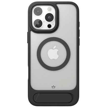 Чехол для iPhone 16 Pro Max гибридный с подставкой VLP Reels Magsafe прозрачно-черный