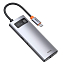 Хаб (разветвитель) Type-C - 3 х USB 3.0, HDMI 4K, Ethernet Baseus Metal Gleam серый