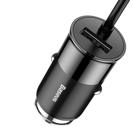 Зарядное устройство автомобильное с четырьмя USB входами 5.5А и кабелем 1,5 м Baseus Enjoy Together черное