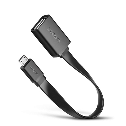Переходник MicroUSB - USB хост OTG длина 11,5 см Ugreen US133 черный