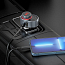 FM модулятор (трансмиттер) автомобильный с громкой связью, Type-C PD 30W и USB QC для зарядки Hoco E72 Alegria серый
