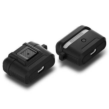 Чехол для наушников AirPods Pro гибридный Spigen Lock Fit матовый черный