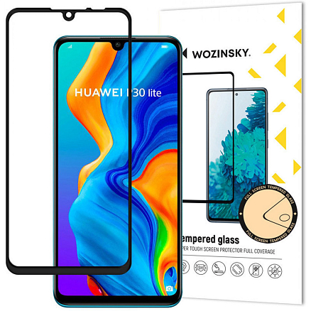 Защитное стекло для Huawei P30 Lite на весь экран противоударное Wozinsky Full Glue черное