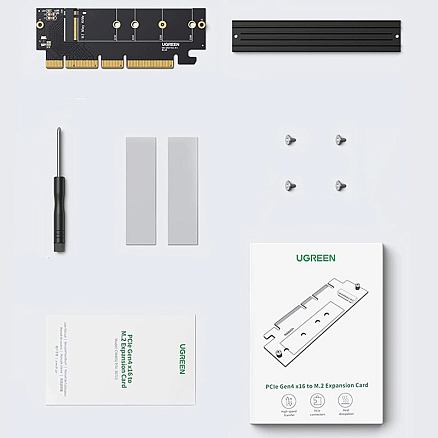 Адаптер PCI-E 4.0 - M.2 NVME для SSD Ugreen CM465 черный
