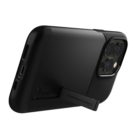 Чехол для iPhone 13 Pro гибридный с подставкой Spigen Slim Armor черный