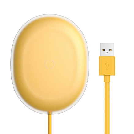 Беспроводная зарядка для телефона 15W Baseus Jelly (быстрая зарядка) желтая