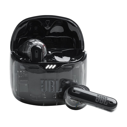 Наушники TWS беспроводные JBL Tune Flex Ghost вкладыши с микрофоном и активным шумоподавлением прозрачно-черные