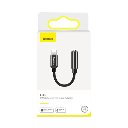 Переходник Lightning - 3,5 мм (папа - мама) 15 см Baseus L3.5 черный