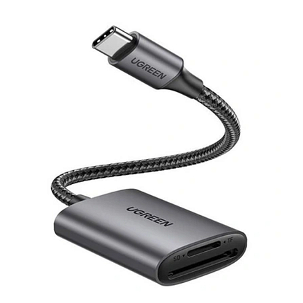 Картридер Type-C 3.2 Gen1 для SD и MicroSD Ugreen CM401 серый