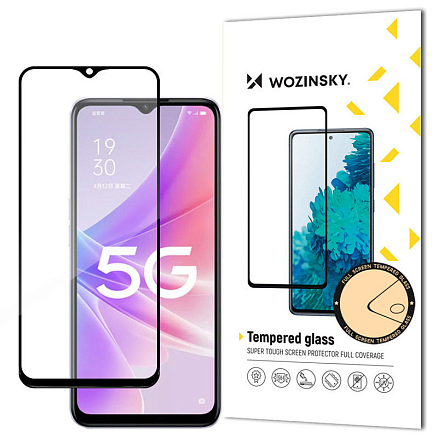 Защитное стекло для Realme Narzo 50 на весь экран противоударное Wozinsky Full Glue черное