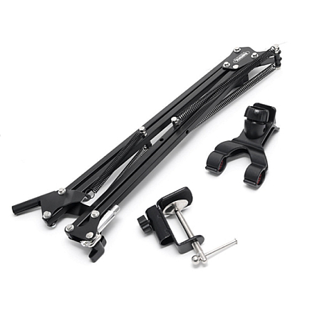 Стойка-держатель (пантограф) для микрофона с поп-фильтром Remax CK-100 черная