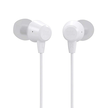 Наушники JBL C50HI вакуумные с микрофоном белые
