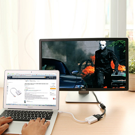 Переходник Mini DisplayPort - DVI-D (папа - мама) 15 см Ugreen 10402 серебристый
