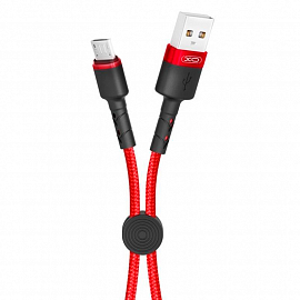 Кабель USB - MicroUSB для зарядки 0,25 м 2.1А XO NB117 красный