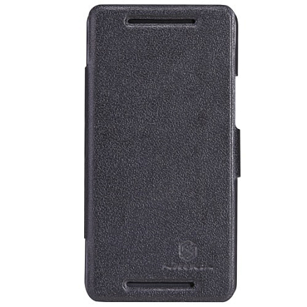 Чехол для HTC One Dual пластик с кожей Nillkin Fresh черный