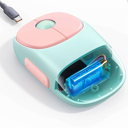 Мышь беспроводная оптическая Ugreen Fun+ MU102-15722 7 кнопок 4000 dpi мятно-розовая