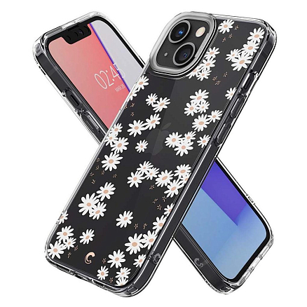 Чехол для iPhone 13 гибридный Spigen Cyrill Cecile White Daisy прозрачный